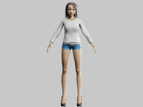 Sweet Pretty Woman V27713 3D Model