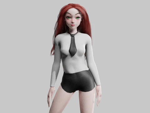 Teen cute Woman V32452 3D Model