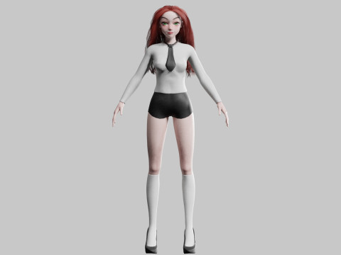 Teen cute Woman V32452 3D Model