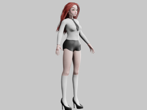 Teen cute Woman V32452 3D Model