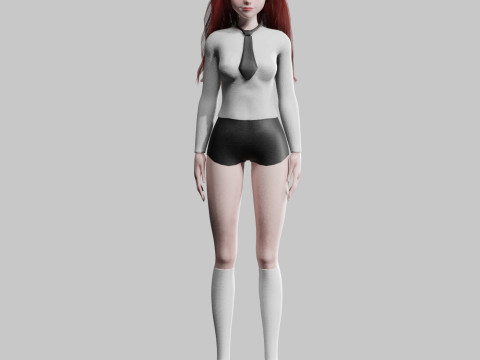 Teen cute Woman V32452 3D Model