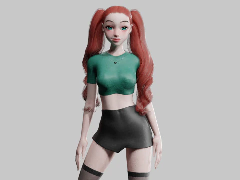 Wanita Cantik Remaja V33606 Model 3D