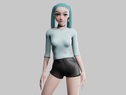 Young cute Woman V25067 3Dモデル