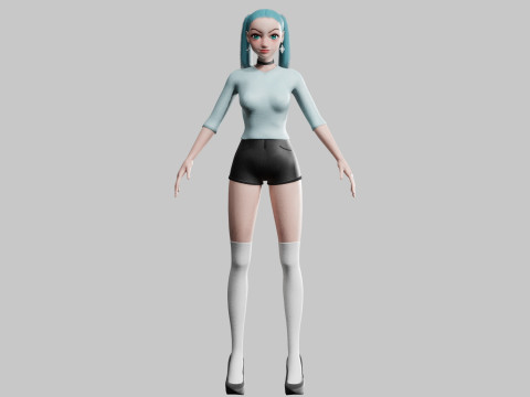 Young cute Woman V25067 3D Model