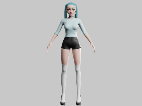 Young cute Woman V25067 3D Model