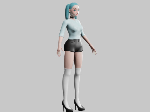 Young cute Woman V25067 3D Model