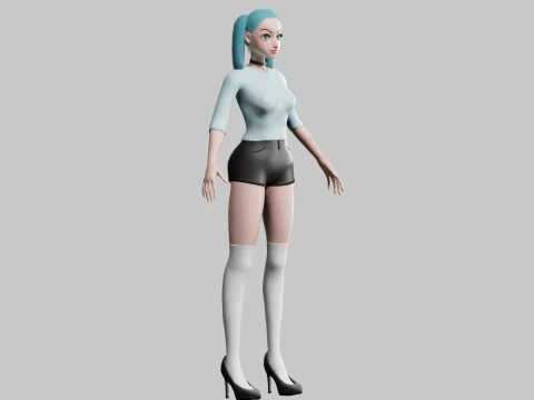 Young cute Woman V25067 3D Model