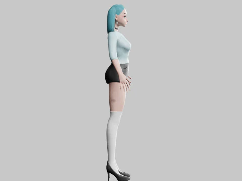 Young cute Woman V25067 3D Model