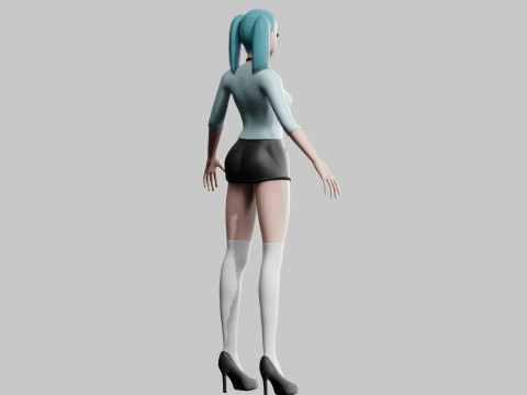 Young cute Woman V25067 3D Model
