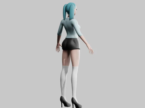 Young cute Woman V25067 3D Model