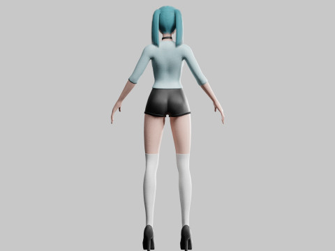 Young cute Woman V25067 3D Model