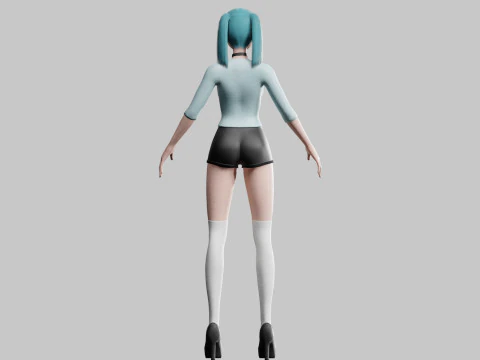 Young cute Woman V25067 3D Model