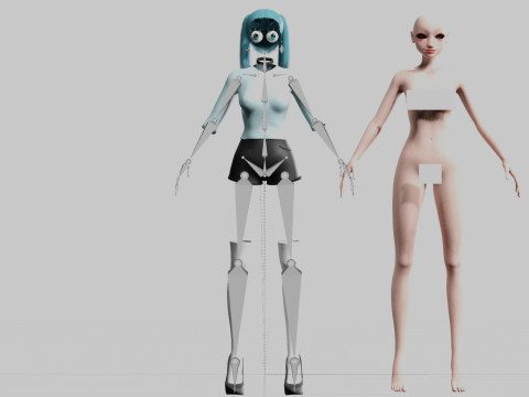 Young cute Woman V25067 3D Model