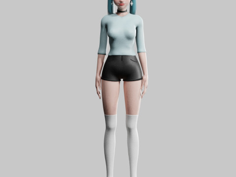 Young cute Woman V25067 3D Model