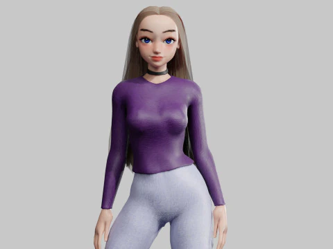 Mulher bonita b&aacute;sica V23601 Modelo 3D