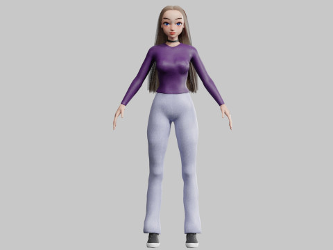 Basic Beautiful woman V23601 3D Model