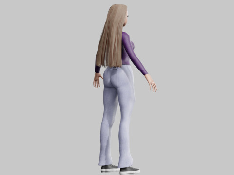 Basic Beautiful woman V23601 3D Model