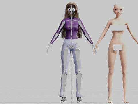 Basic Beautiful woman V23601 3D Model