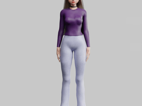 Basic Beautiful woman V23601 3D Model