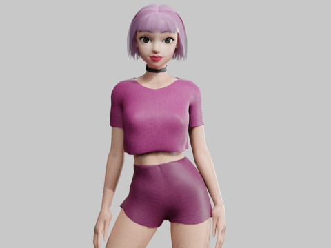 Basic cool woman V22668 Model 3D