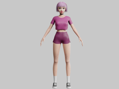 Basic cool woman V22668 3D Model