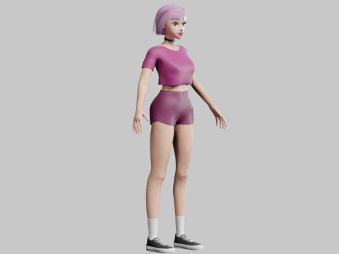 Basic cool woman V22668 3D Model