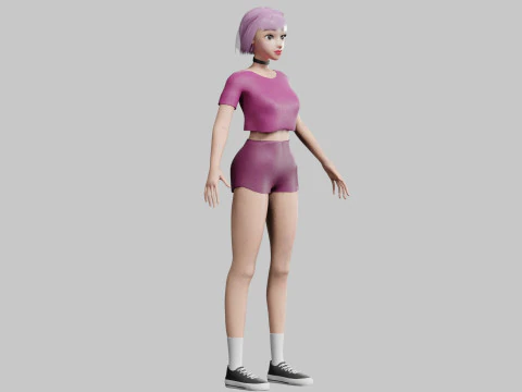 Basic cool woman V22668 3D Model