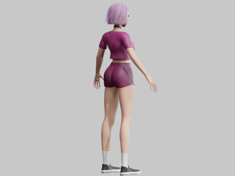 Basic cool woman V22668 3D Model