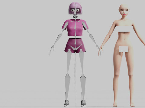 Basic cool woman V22668 3D Model
