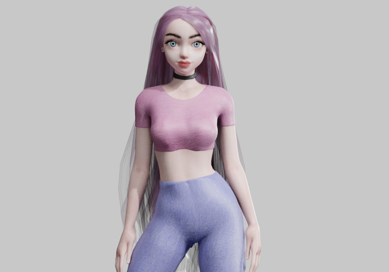 Basic cute Woman V27737 Model 3D .c4d .max .obj .3ds .fbx .stl .blend