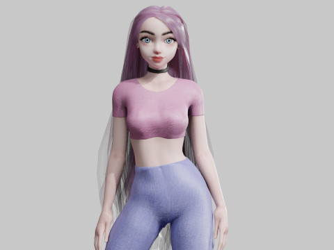 Basic cute Woman V27737 3D Model