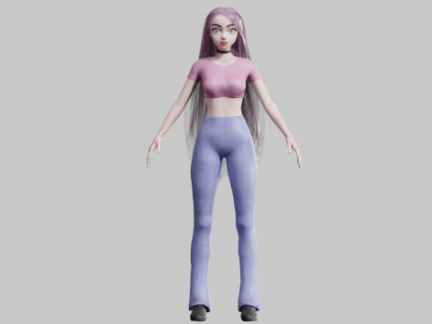 Basic cute Woman V27737 Model 3D