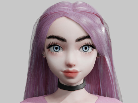 Basic cute Woman V27737 Model 3D
