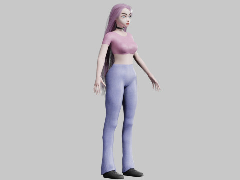 Basic cute Woman V27737 Model 3D