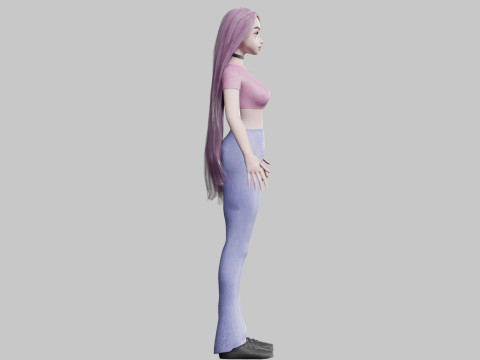 Basic cute Woman V27737 Model 3D