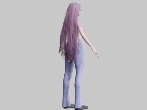 Basic cute Woman V27737 Model 3D
