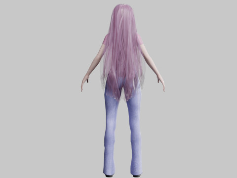 Basic cute Woman V27737 Model 3D