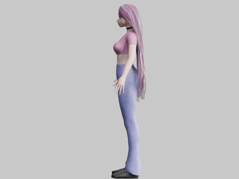 Basic cute Woman V27737 Model 3D