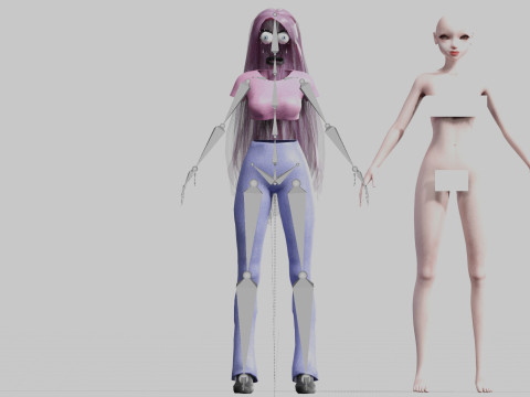 Basic cute Woman V27737 Model 3D