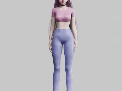 Basic cute Woman V27737 Model 3D