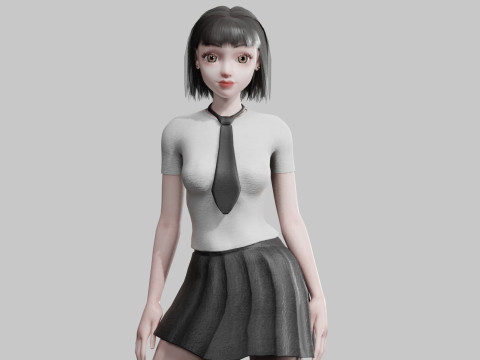 Basic sweet Woman V21956 3D Model