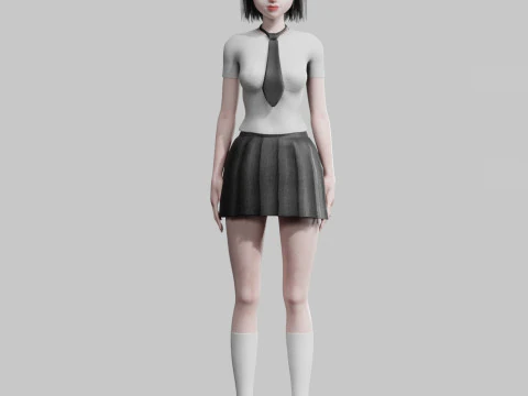 Basic sweet Woman V21956 3D Model