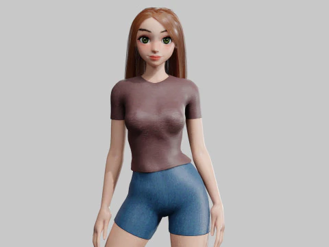 सुंदर प्यारी महिला V23297 3D मॉडल