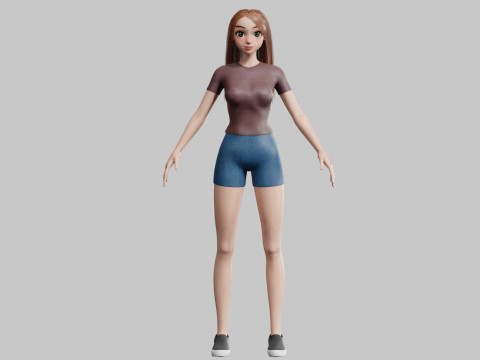 Beautiful cute Woman V23297 3D Model