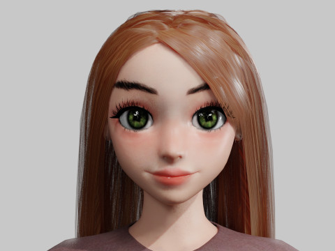 Beautiful cute Woman V23297 3D Model