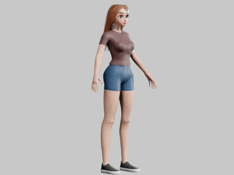 Beautiful cute Woman V23297 3D Model