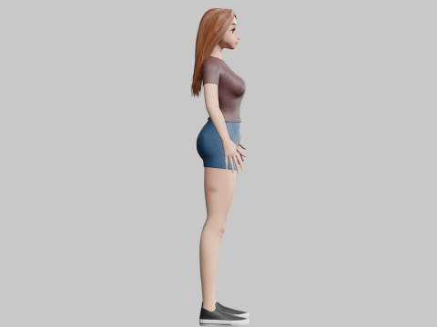 Beautiful cute Woman V23297 3D Model