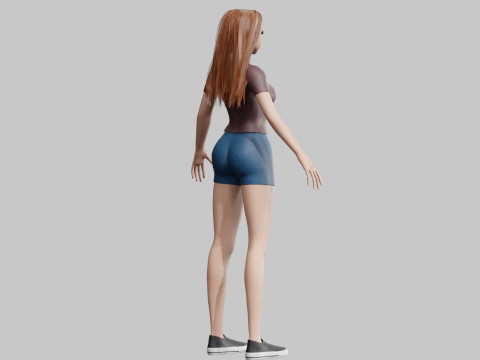Beautiful cute Woman V23297 3D Model