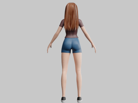 Beautiful cute Woman V23297 3D Model