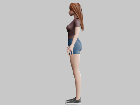 Beautiful cute Woman V23297 3D Model